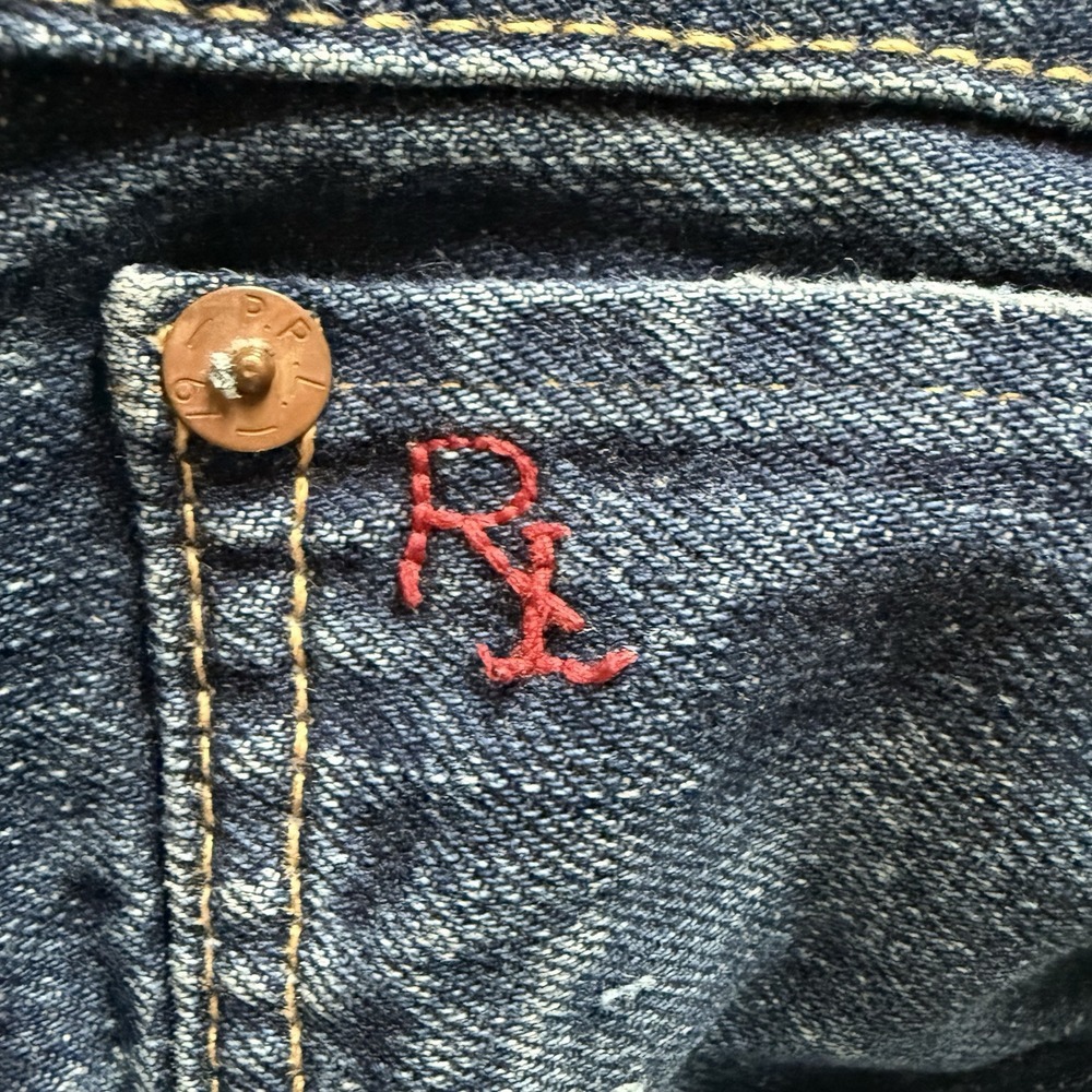 MENS POLO RALPH LAUREN CLASSIC 867 STRAIGHT BLUE‎ DENIM JEANS SIZE 38 X 30 EUC - Picture 6 of 12